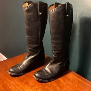 Tall black Frye boots size 8
